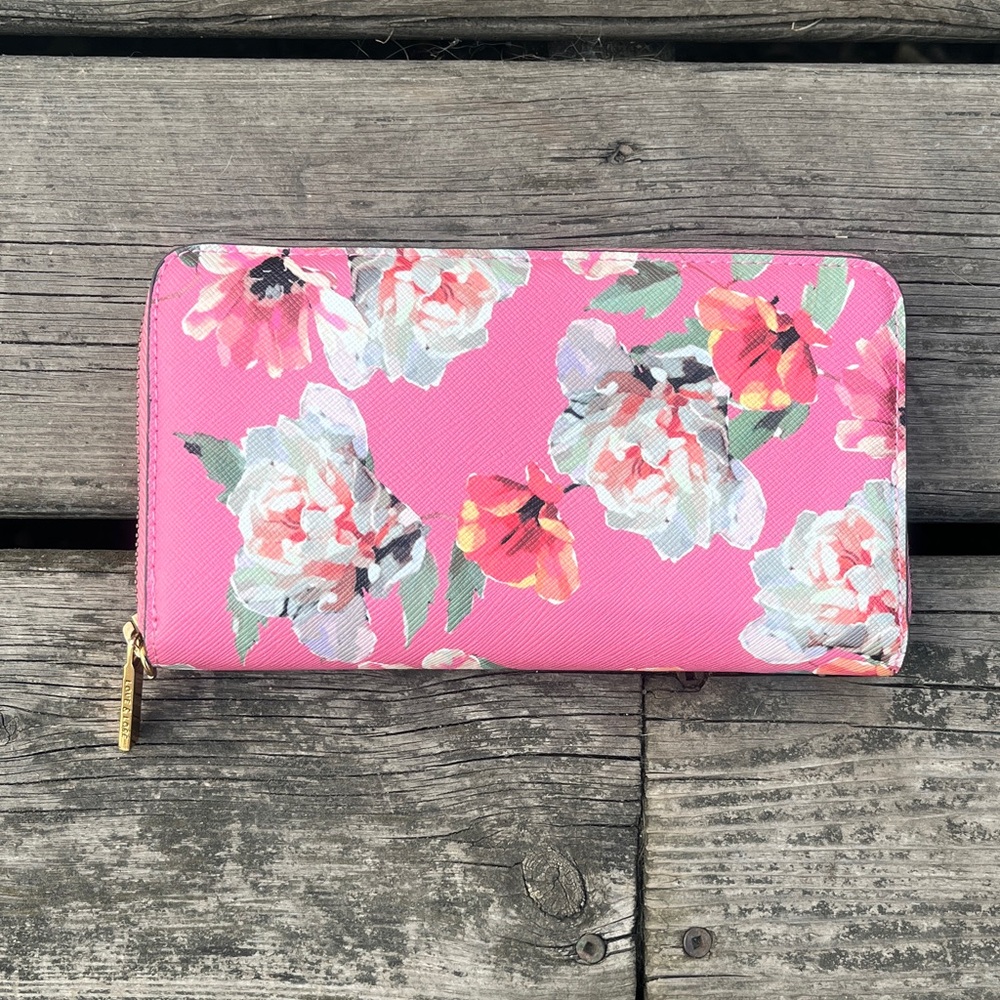 Love&Lore Pink Floral Zip around Wallet